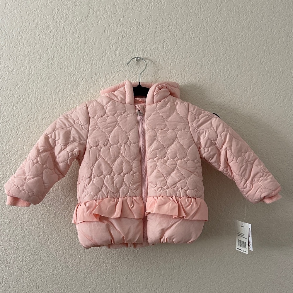 PBIN#2 - JESSICA SIMPSON Girl’s 24M Puffer Pink Hearts Jacket